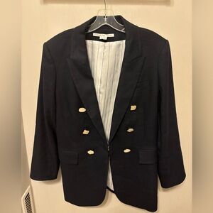 Veronica Beard Bexley Dickey Jacket Size 16 Marbled Button Blazer Linen Blend